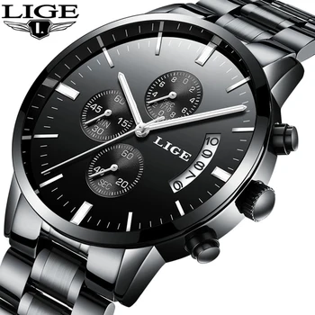 

LIGE Men Watch XFCS Luxury Brand Watches Mens Fashion Quartz Men Wristwatch Male Clock For Men Relogio Masculino Montre Hommes