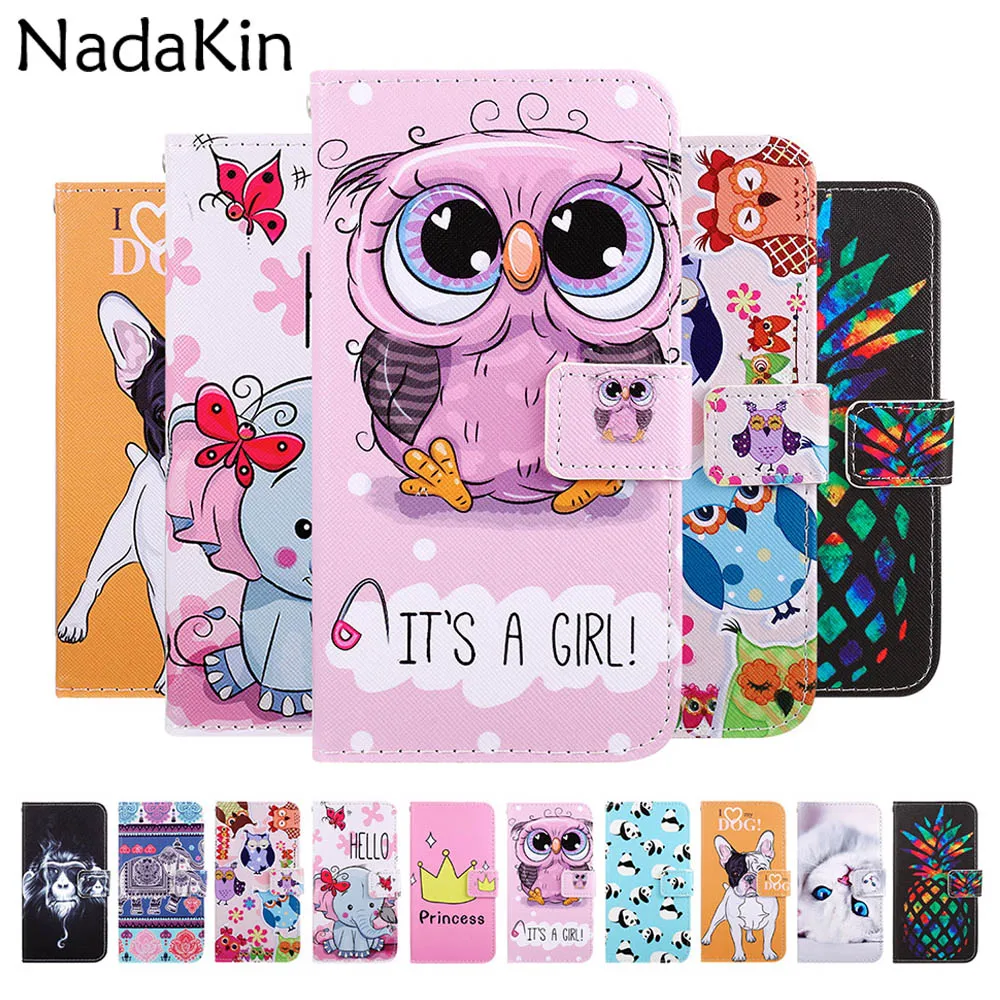 Милый чехол для телефона с рисунком книги для huawei Y6 Prime Honor 7A Pro 5,7 дюймов откидной Чехол-бумажник из искусственной кожи с ремешком