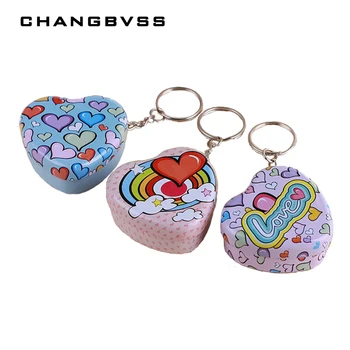 

Portable 12 pcs/lot Mini Lovely Round Heart Shape Storage Box with Key Chain,Cute Metal Box for Candy Tea,Kawaii Small Tin Boxes