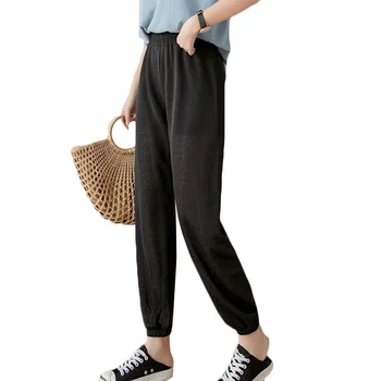 

Summer New Wear air-conditioning pants Women Home Casual Plus size Harem pants Women's black gray Mosquito Sleep pants 4XL F586