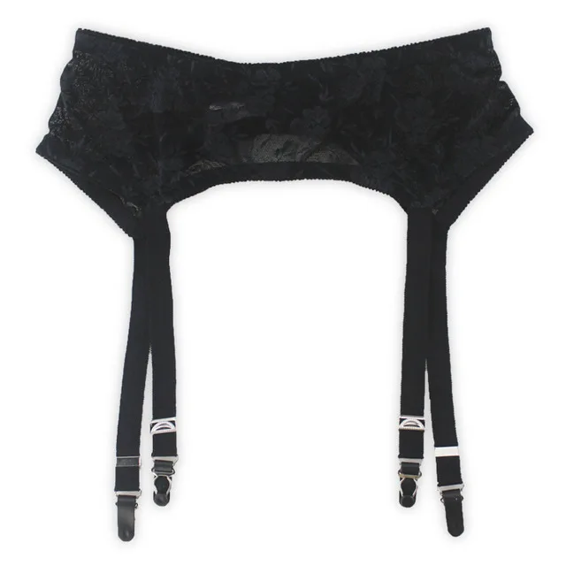 Белый черный пояс для подвязок Женские винтажные подтяжки для чулок металлические пряжки сексуальный пояс для чулок широкие ремни подвязки - Цвет: Black