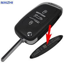 3 Пуговицы Складной флип удаленный Оболочки Обложка для Peugeot 207 307 308 для Citroen C2 C3 C4 c5 c6 C8 ce536 без groove
