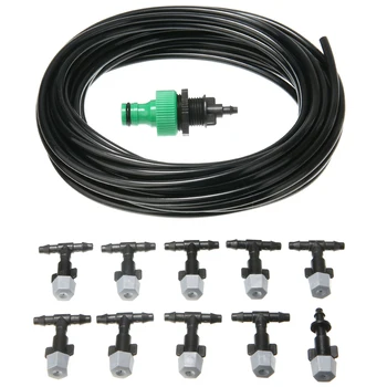 

10m Water Misting Cooling Irrigation System Sprinkler Water irrigation +10pc Nozzle Sprinkler Garden Tools Mayitr