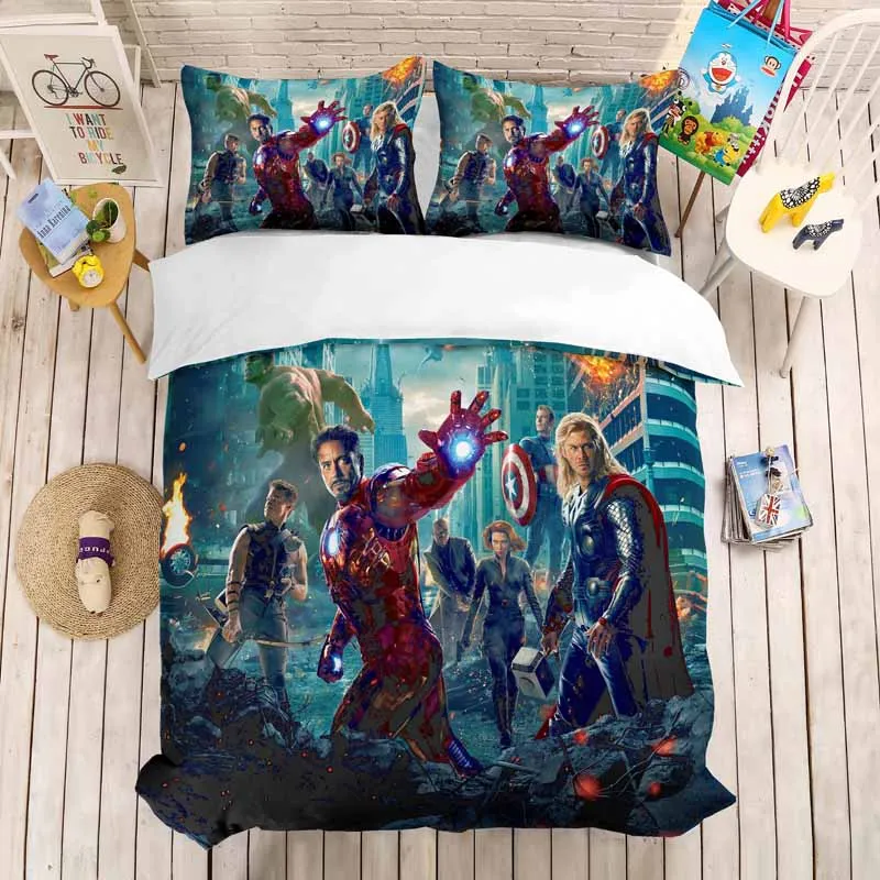 Лига Справедливости Железный человек 3D beding набор Marvel супер герой пододеяльники наволочки Утешитель постельные принадлежности Брюс Уэйн Супермен - Цвет: 10