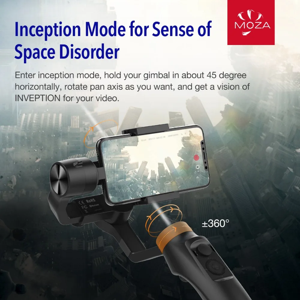  MOZA MINI MI 3-Axis Handheld Smartphone Gimbal Stabilizer for iPhone X 8Plus 8 7 6S Samsung S9 S8 S