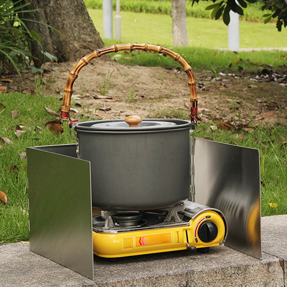 

Aluminium Alloy Wind Screen Shield Foldable Stove Windshield Outdoor Camping Cooking BBQ Gas Cassette Stove Camping Equipment