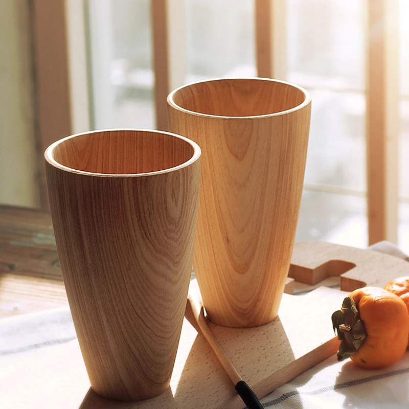 260ml Natural Wooden Mug Kids Milk Cup Simple Office Cafe Mug Wood Beer Mug Water Drinking Cup Drinkware Gifts (1)
