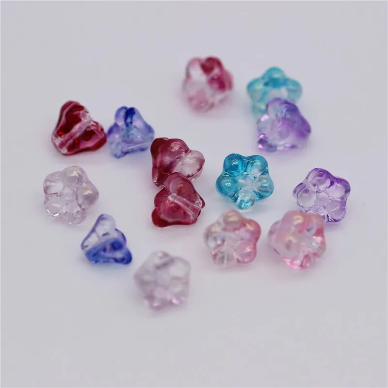 

10pcs 4x6mm Small flower Shape Lampwork Beads Multi Gradient Color Glass Beads For Jewelry Making Handmade DIY Accessories