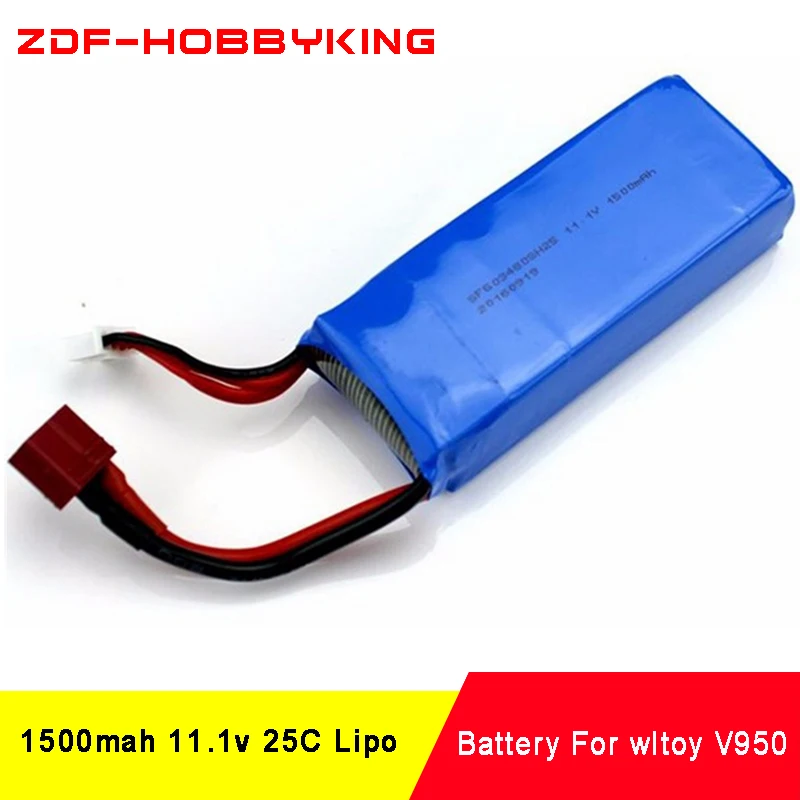 

ZDF 11.1V 1500MAH 25C MAX 50C Lipo Battery For WLtoys V950 RC Models Airplane Helicopter Car Boat Quadcopter