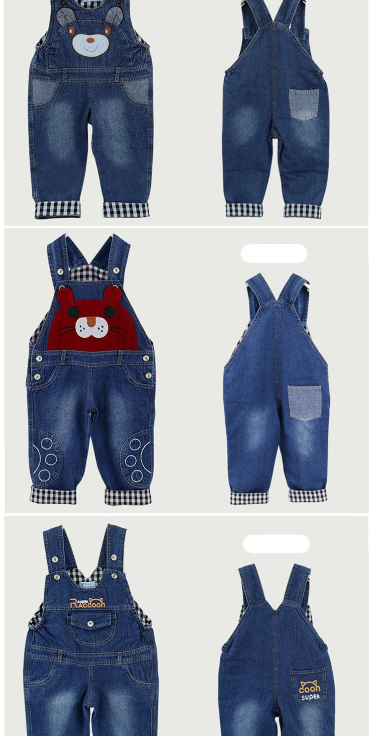Infant Rompers baby pants denim overalls children spring braces Kids bebe pants boys girls trousers for toddler longs jeans (12)