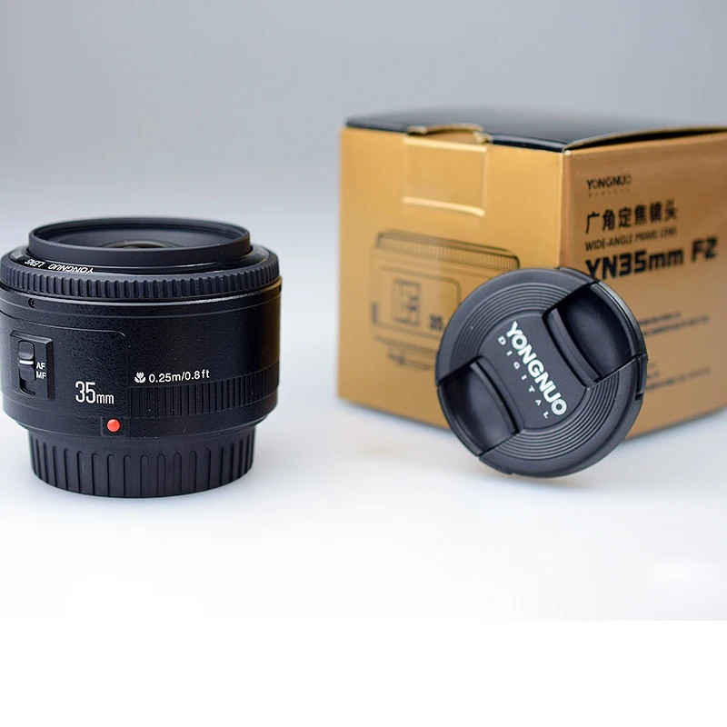 Объектив YONGNUO 35 мм YN35mm F2 объектив 1:2 AF/MF широкоугольный с фиксированным/Прайм