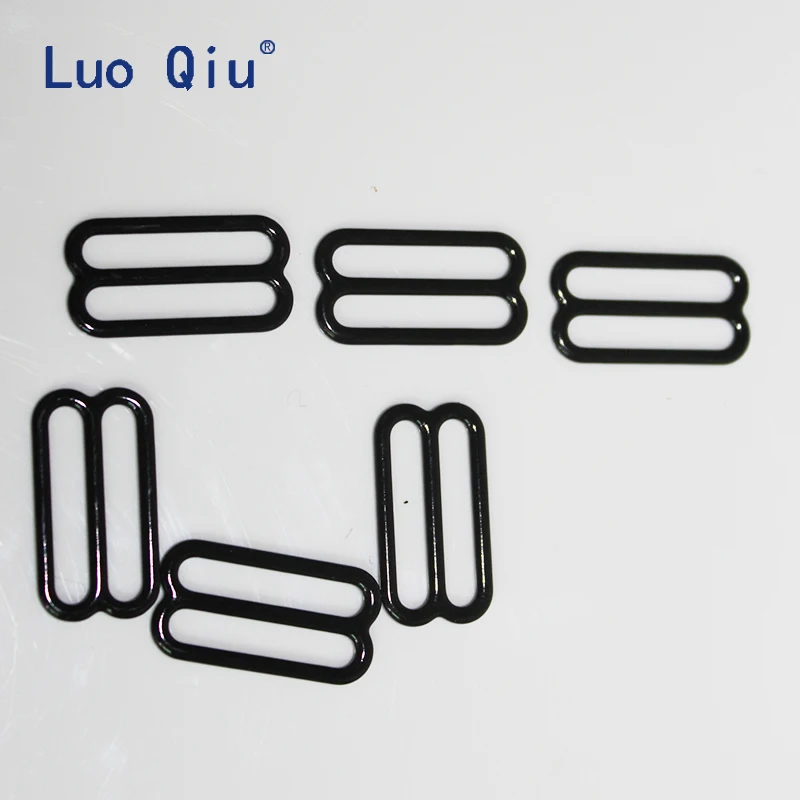 Luo Qiu(200 шт./партия) черный 8 бюстгальтер нижнее белье металлическая и пластиковая пряжка бюстгальтер с нейлоновым покрытием, металлический бюстгальтер регулируемые пряжки 20 мм