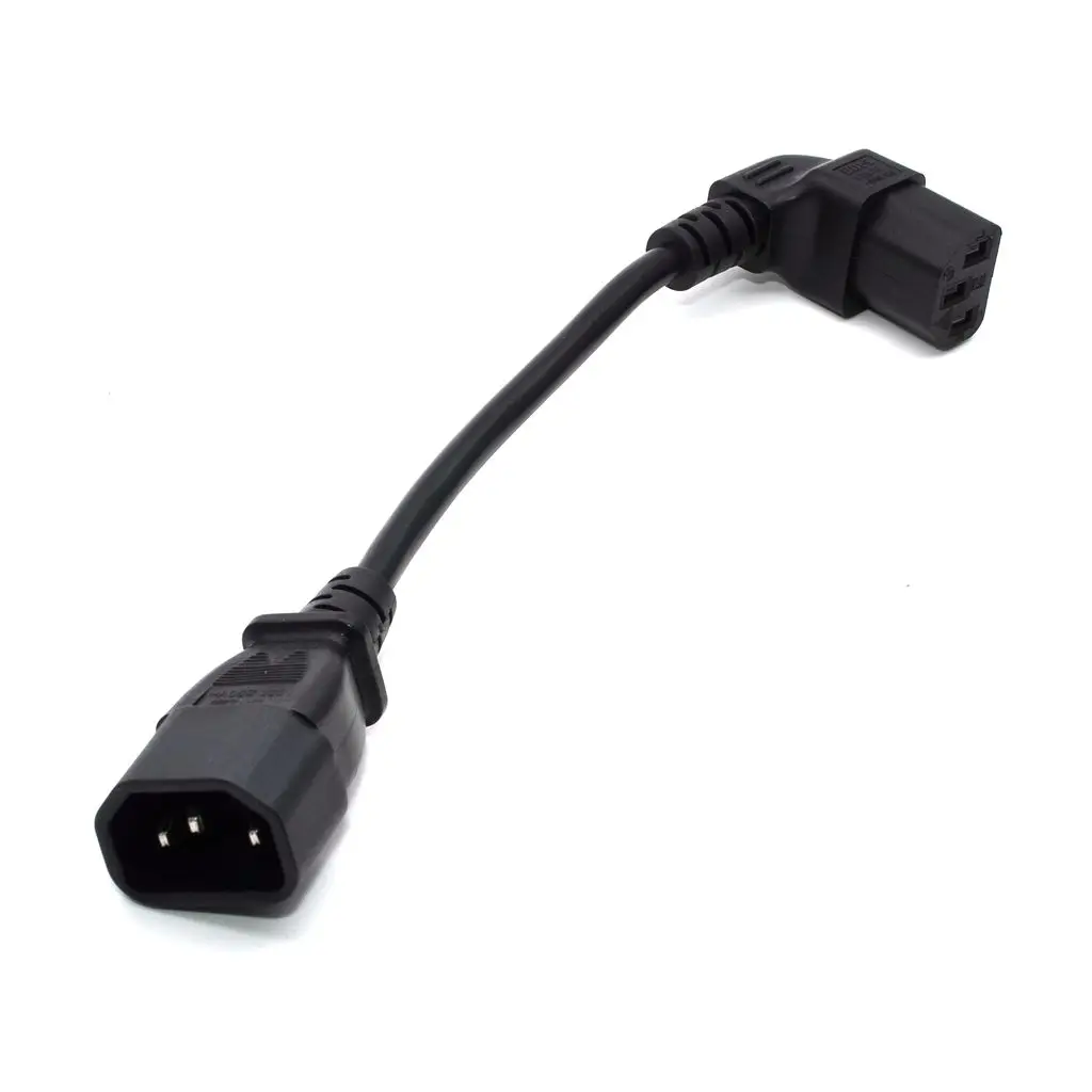 IEC 320 C14 Male to C13 Female PLug PDU/UPS Extension Power cable Connector Up 90 degrees right angle 1 pcs
