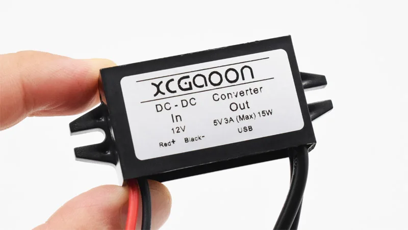 XCGaoon автомобильный DC-DC конвертер Модуль кабель с 2 usb-портами, вход DC 12V к USB выход 5V 3A, зарядка для iPhone смартфон мобильный