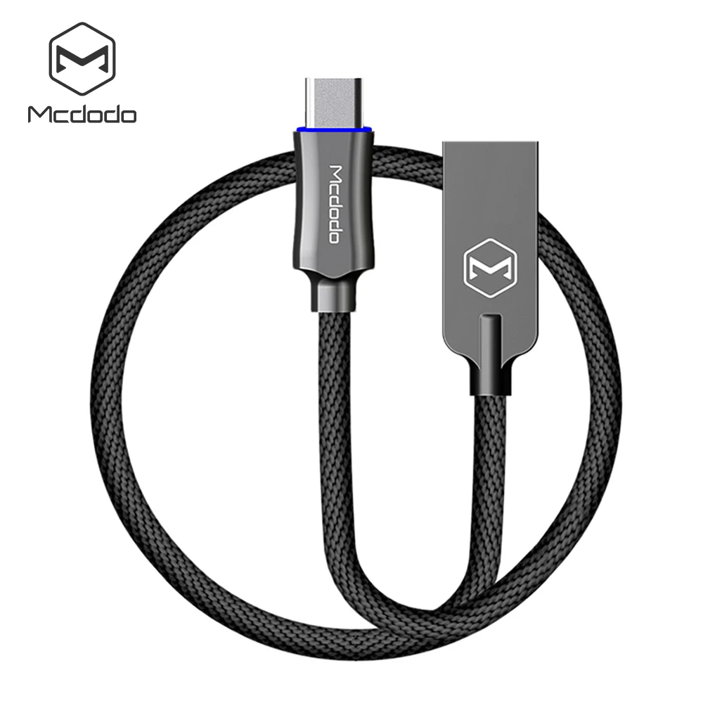 MCDODO Тип USB c быстрой зарядки автоотключения USB C кабель для Samsung Xiaomi OnePlus 5 со светодиодной подсветкой тип-c