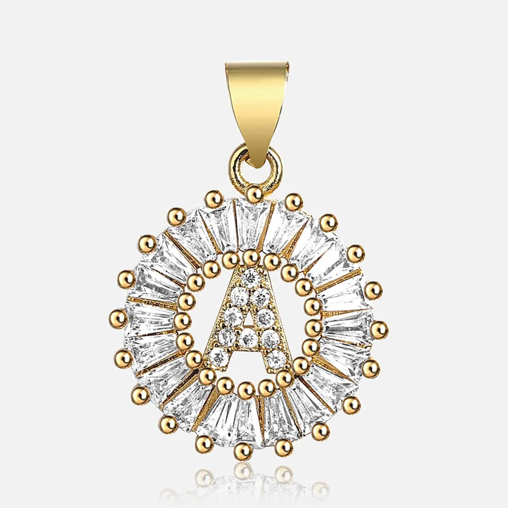 

CZ Cubic Zirconia Charm Initial A to Z Letter Pendant Paved Rhinestone for Womens Girls Mens Gold Capital Letter Pendants GP399