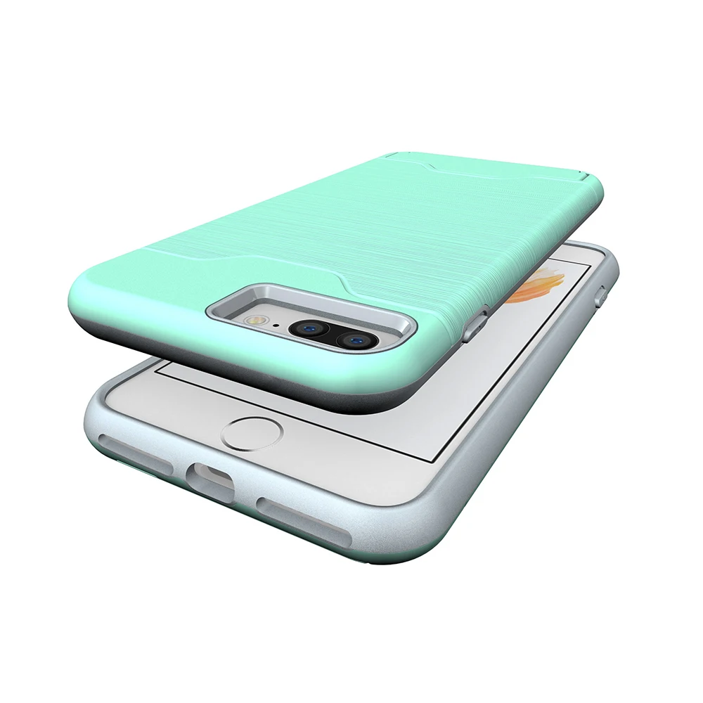 Hard card Case For iphone 7Plus 8 X  Brushed Armor Silicone Rubber Hard Phone Case For Samsung Galaxy S8plus S9 Cover Back Capa (20)
