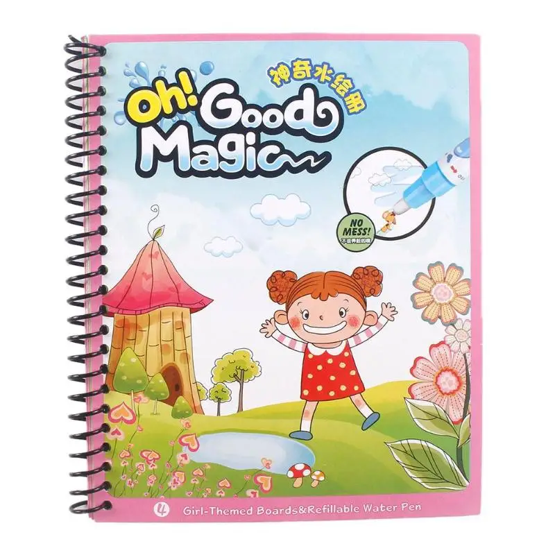 Многоразовая Волшебная водная книга для рисования, раскраска, каракули с волшебной ручкой, доска для рисования, обучающая игрушка для рисования детей - Цвет: 02