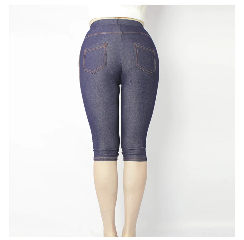 

New Arrival Summer Style High Quality Women Mid-Calf leggings Super elastic Denim soft breathable 5XL Plus size women's pants