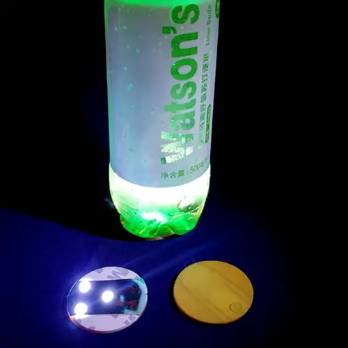 100pcs Super Bright White Light Mini LED Bottle Coaster 3M Sticker Light for Wedding Party Night Clubs