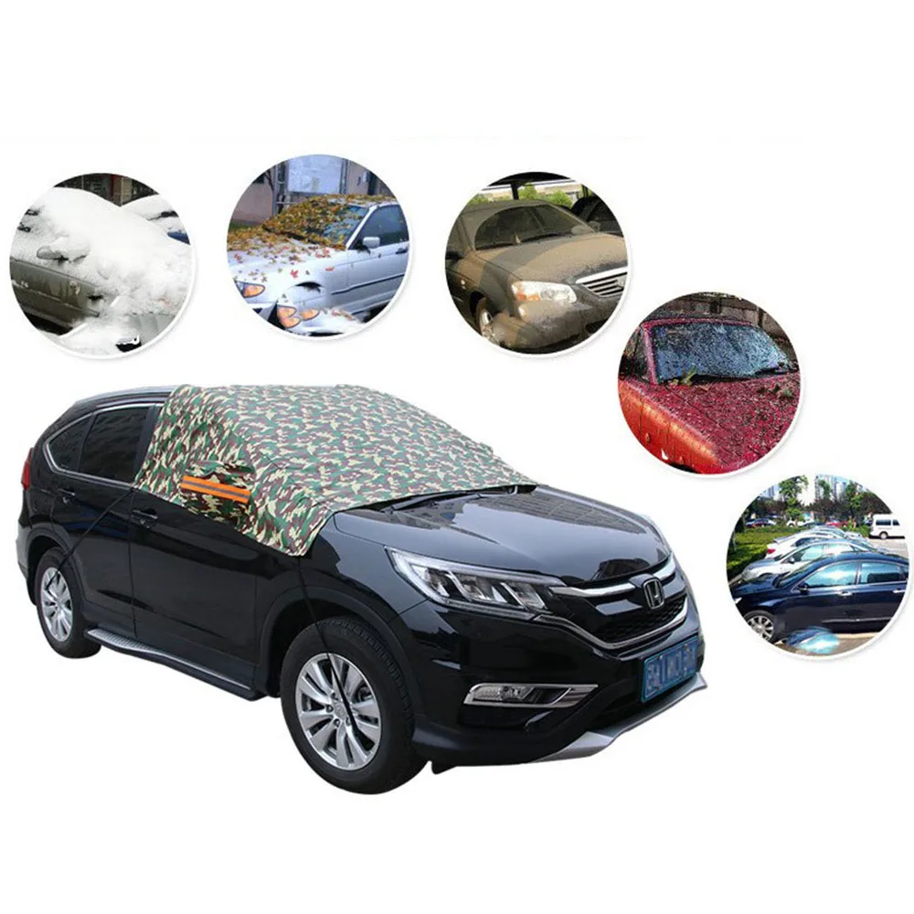 Waterproof Half Car Cover Car Sun Protection Universal Covers Sunshade