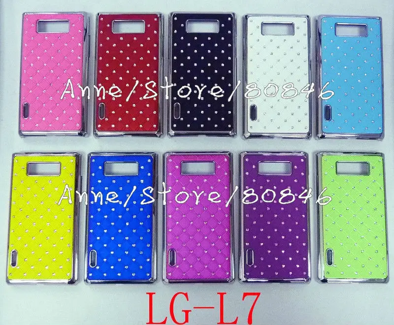 Free shipping 10pcs Case For LG Optimus L7 P700 P705 Luxury Bling Rhinestone Stars Chrome for |
