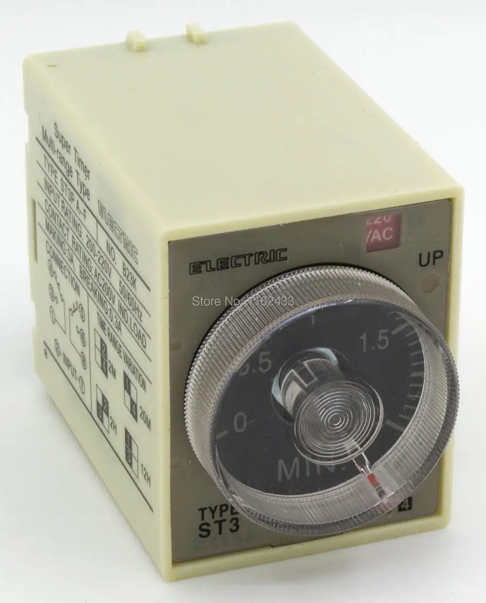 

ST3PA-F AC 220V time relay ST3PA series 220VAC timer delay time 2min/20min/2h/12h