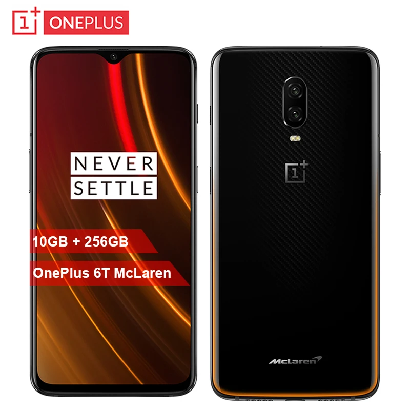 

OnePlus 6T McLaren Mobile Phone 6.41" 10G RAM 256G ROM Snapdragon 845 Octa Core Android9.0 16MP+20MP Dual Camera NFC Smartphone