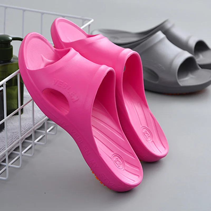 

New Women Men Non-slip Soft Bottom Slippers Oil-proof Waterproof Wear-resistant Cushioning Pressure Slippers Pantoufle Femme