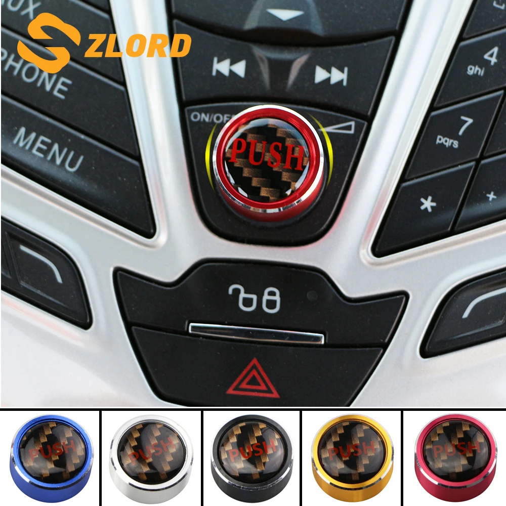 

Zlord Aluminum Alloy Car Audio Switch Control Knob Cover Sticker for Ford New Fiesta Ecosport Everest Accessories