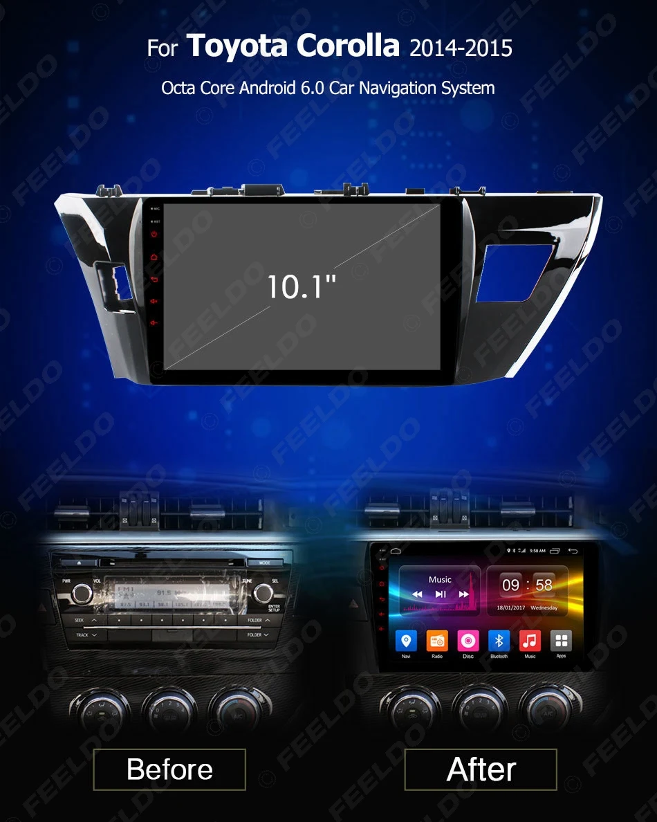 Clearance FEELDO 10.1 inch Android 6.0 (64bit) Octa Core DDR3 2G/32G/ FDD 4G Car DVD GPS Radio Head Unit For Toyota Corolla 2014-2015 2 Clearance FEELDO 10.1 inch Android 6.0 (64bit) Octa Core DDR3 2G/32G/ FDD 4G Car DVD GPS Radio Head Unit For Toyota Corolla 2014-2015 2