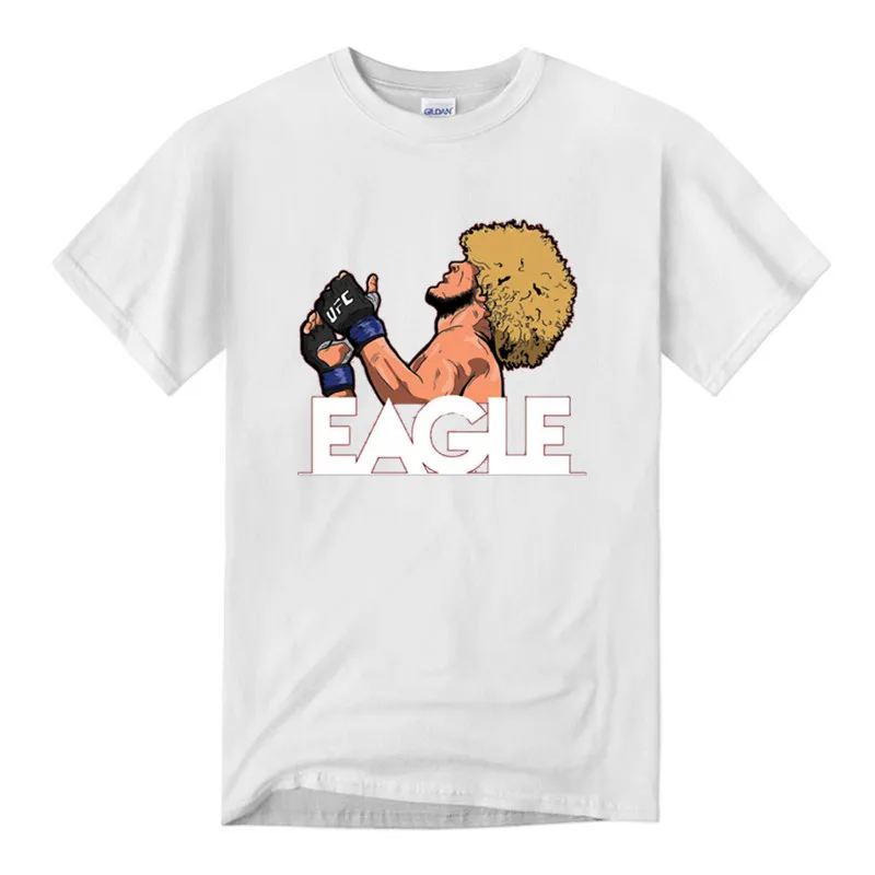 Фото Мужская Хабиб Nurmagomedov The Eagle русская футболка для борьбы уличная хлопковая Мужская Хабиб Nurmagomedov The Eagle русская футболка для борьбы уличная хлопковая
