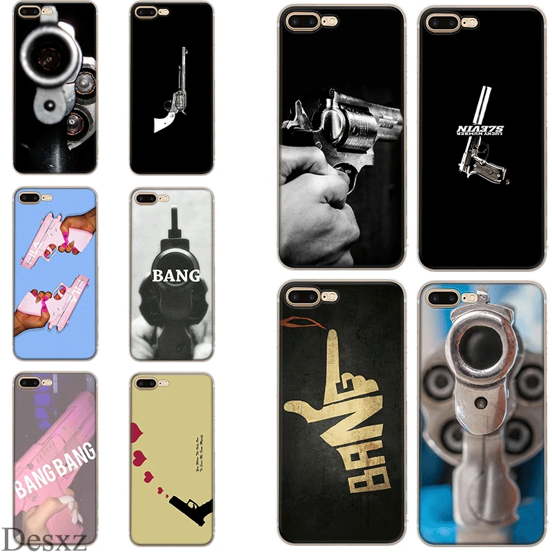 

Pistol Bang Phone Case Cover For Iphone 5 5s SE 6 6s 7 8 Plus X XR XS Max Soft TPU Cases