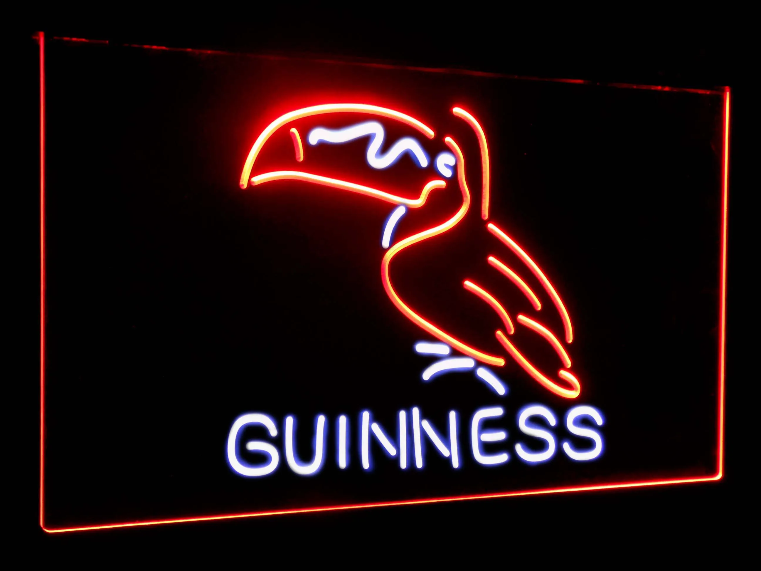 Guinness Toucan Stout Разливное пиво Бар Декор двойной цвет светодиодные неоновые световые знаки st6-a2120 - Цвет: White and Red