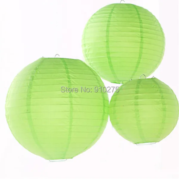 green paper lanterns
