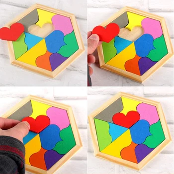 

1set Wooden Material 3D Geometric Puzzle children's Educational Toys Math Toy Puzzle children's Enlightenment Educational Toys