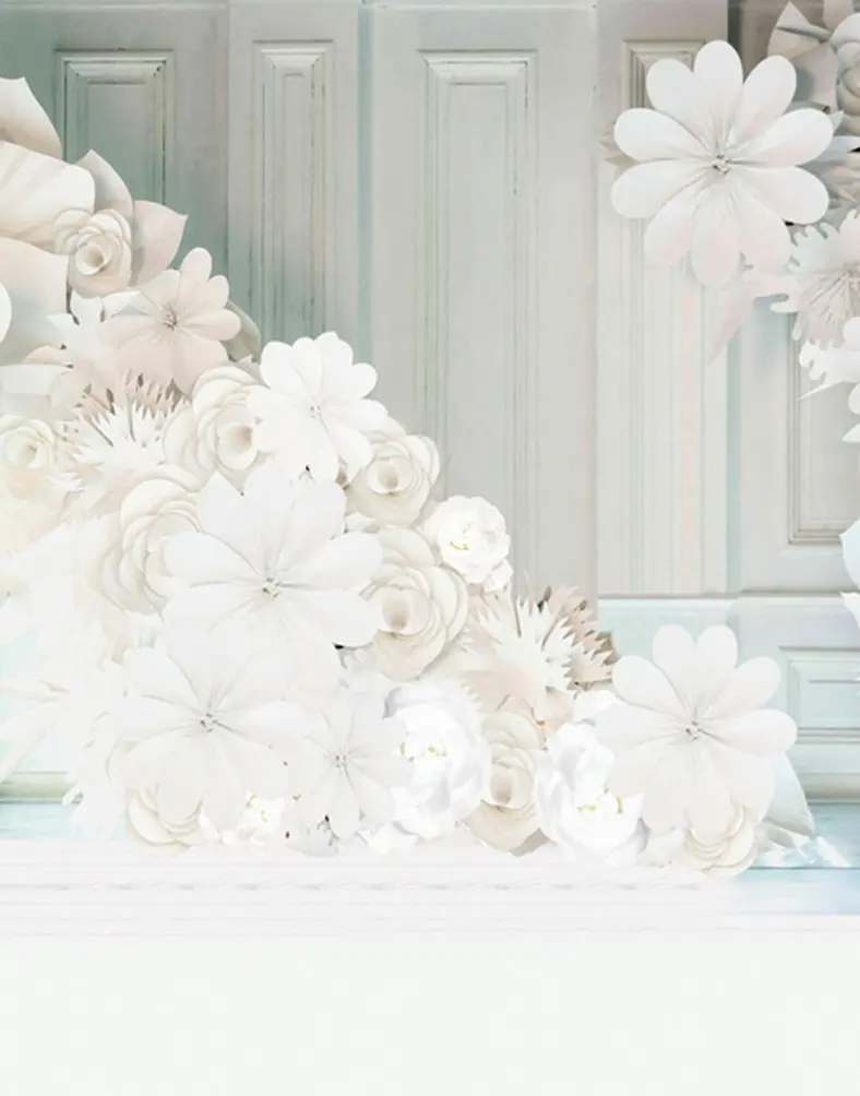 

5x7ft White Flowers Photography Backdrops Photo Props Studio Background