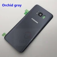 Для SAMSUNG Galaxy S8 G950F S8 Plus G955F стеклянная крышка для аккумулятора задняя дверь корпус для SAMSUNG S8 оригинальная Задняя стеклянная крышка - Цвет: orchid gray