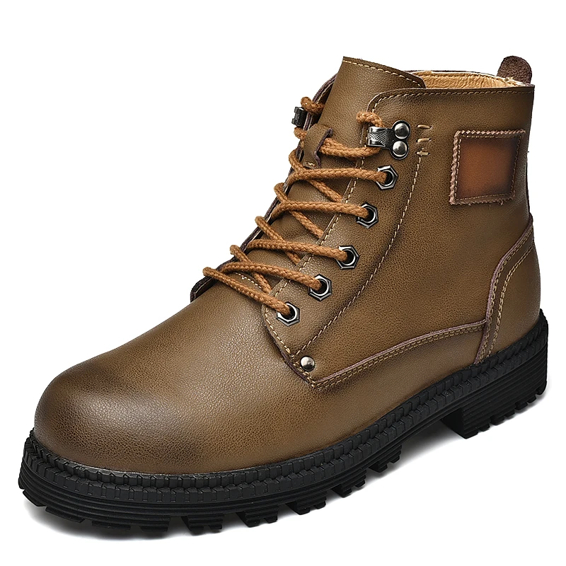 

New Arrival Fashion Suede Leather Men Snow Boots Autumn Winter Warm Plush Men boots Ankle Boots casual Martin boots Flat shoes