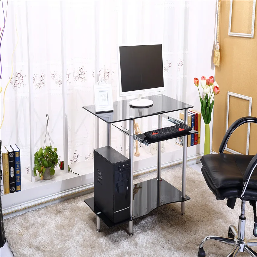 Pas Cher Verre Ordinateur Bureau Bureau Ordinateur De Bureau D Accueil De Bureau Simple Petit Appartement Peut Peindre Le Bureau De L Ordinateur De Coin Aliexpress