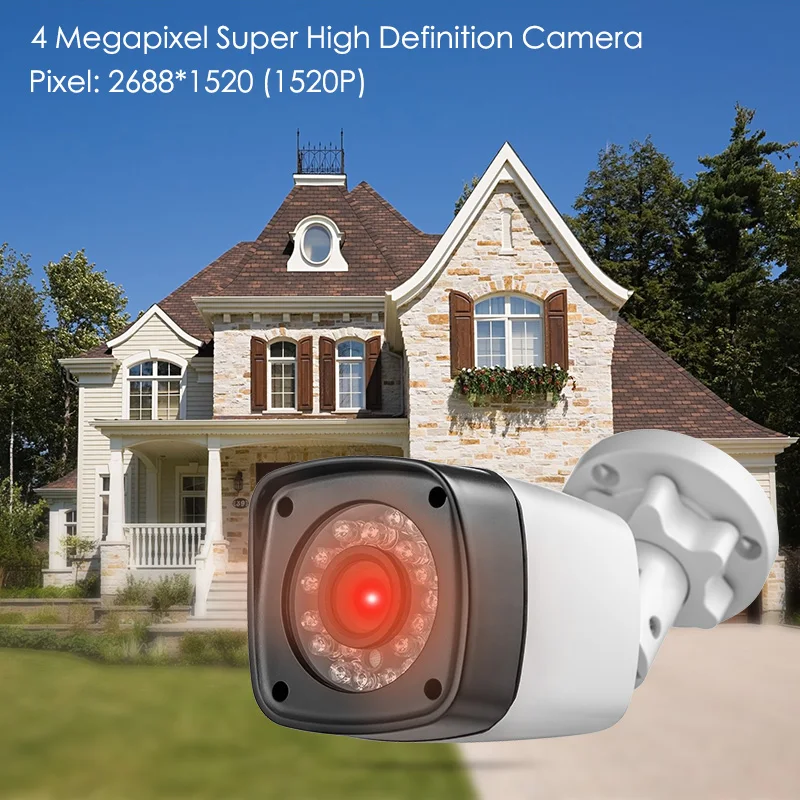  CCTV HD 4MP Camera 8CH 6in1 AHD DVR H.265 Surveillance System Waterproof Outdoor Camera Security Sy
