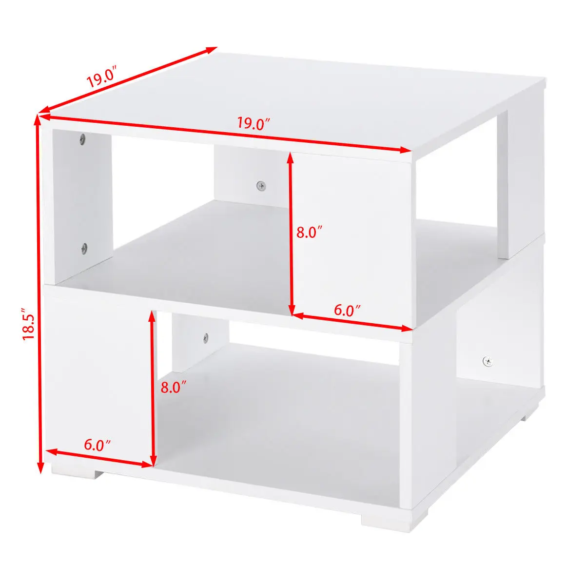 Giantex Modern Wood Square Coffee Table Living Room White End Side Table with Storage Cube Shelves HW57014 Giantex Modern Wood Square Coffee Table Living Room White End Side Table with Storage Cube Shelves HW57014