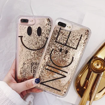 

Cell Phone accessories Case For iphoneXS 7Plus Liquid Sand Cover for iphoneXS Max 8Plus,Cute smile cases for iphone XR DHL Free