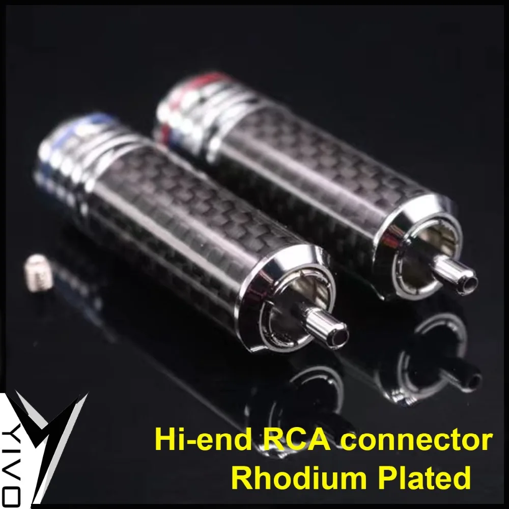 8 шт. GuangZhou YIVO OEM родиевый медный корпус из углеродного волокна 10 мм RCA аудио разъем