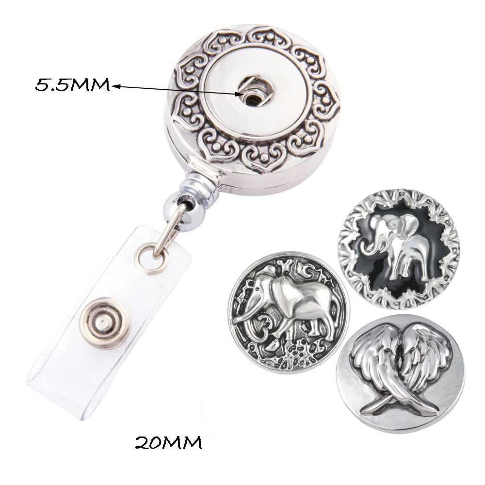 

Legenstar Elephant 18MM buttons ID Card Holder Name Tag Staff Business Badge Holder Office Supplies Stationery