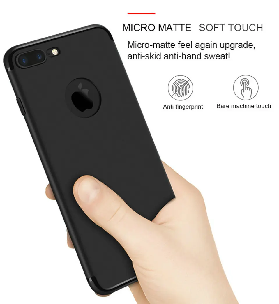 Icoque Plain Fitted Cases for iPhone 7 Case Matte Red Soft Silicone TPU Ultra Thin Cover for iPhone 8 Case 7plus 8 plus Cases    (3)