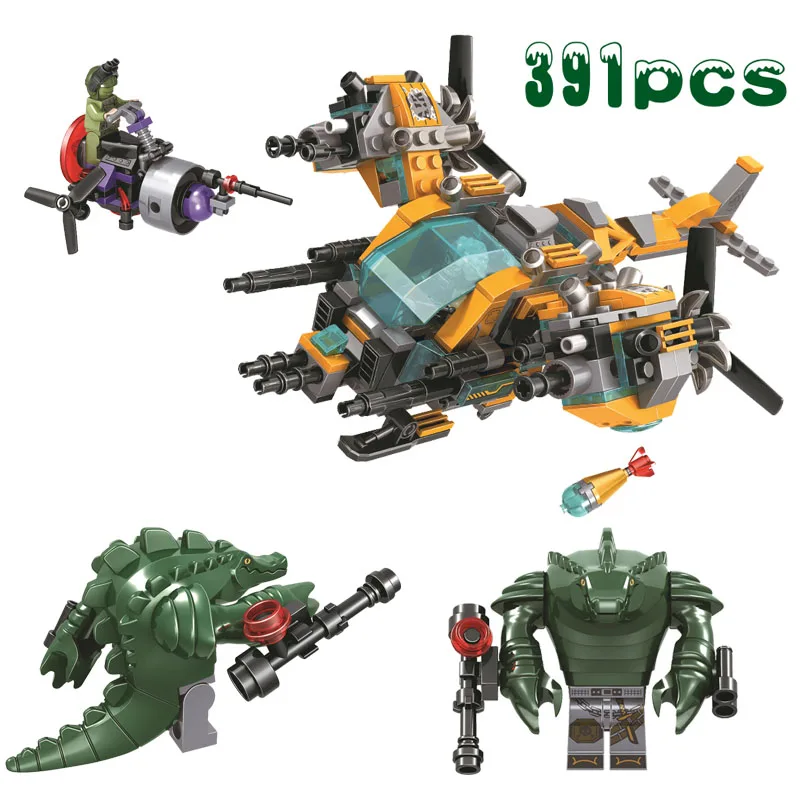 

Military series Marvel DC Super heroes Special Forces Crocodile Mech Robot Wars Helicopter Building Blocks Toys For Kids Gifts