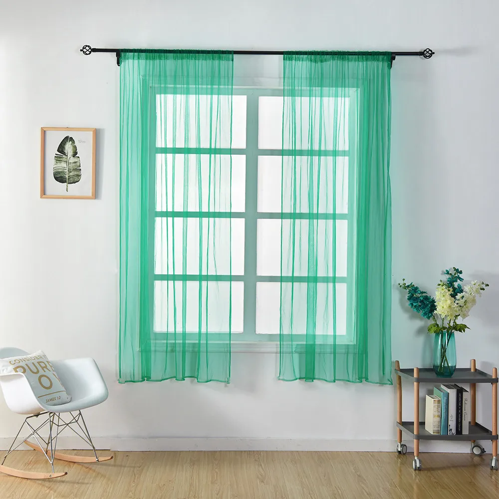1 панель листья из ткани отвесный занавес тюль обработка окна вуаль драпировка балдахин Cortinas Dormitorio занавес s для гостиной - Цвет: B