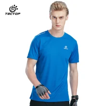 Tectop летняя дышащая короткая футболка для мужчин Спорт на открытом воздухе футболки быстросохнущая дышащая Беговая походная футболка для мужчин Спорт