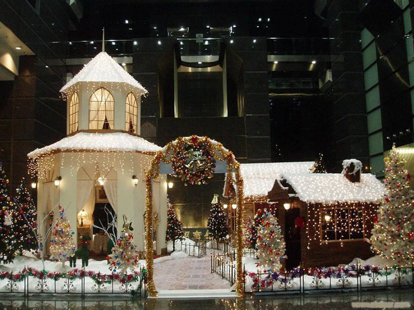 Рождественский трек деревянный Паровозик вагончики игрушки модель автомобиля Рождественские украшения Рождественский подарок для детей